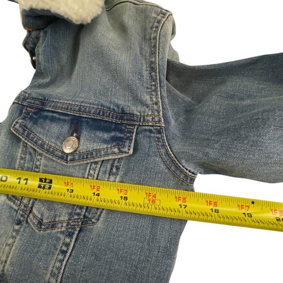 American Eagle Sherpa-Lined Denim Jean Jacket S Blue Casual Streetwear Festival - Picture 8 of 10